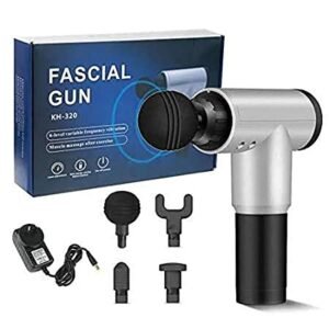 Tree Fit Massager Gun, Handheld 6 Speeds Percussion Fascial Gun | Super Quiet Device with 4 Interchangeable Massage Heads