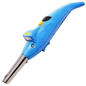 Gas Lighter for Kitchen Stove Electric Lighter + LED Torch Gas Stove Lighter for Kitchen Dolphin Shape + Emergency Torch 2-in-1