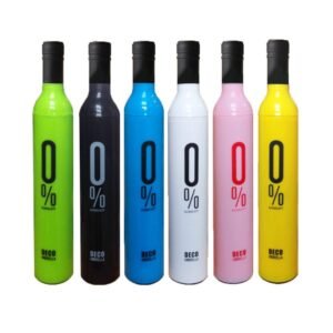 Tree Fit Attractive Double Layer Folding Portable Wine Bottle Umbrella with Bottle Cover for UV Protection & Rain (110cm) (Design & Color As Per Availability)