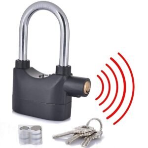 Tree FIT Heavy Duty Anti Theft System Security Pad Lock with Burglar Smart Alarm Siren Motion Sensor Secure for Home Door gate Cycle Shop Bike Office Shutter (Pack Off - 1 Black Color)
