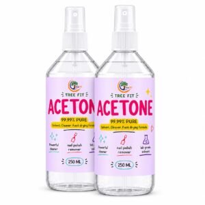 TREE FIT Acetone for Nail Polish Remover & Gel Acrylic Remover (250ml x 2 Pack) – 99.99% Pure Professional Grade Solvent for Paint, Resin & Adhesive