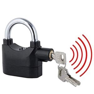 Tree FIT Anti-Theft Siren Alarm Lock Motor for Home, Bike, Shop, Garage Padlock with Smart Motion Sensor (Black)