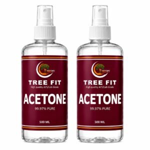 Tree Fit Acetone | Multipurpose Nail Polish Remover, Glass Cleaner, Paint & Stain Remover | Clear Liquid Solvent for Household & Professional Use 500ml Pack of 2