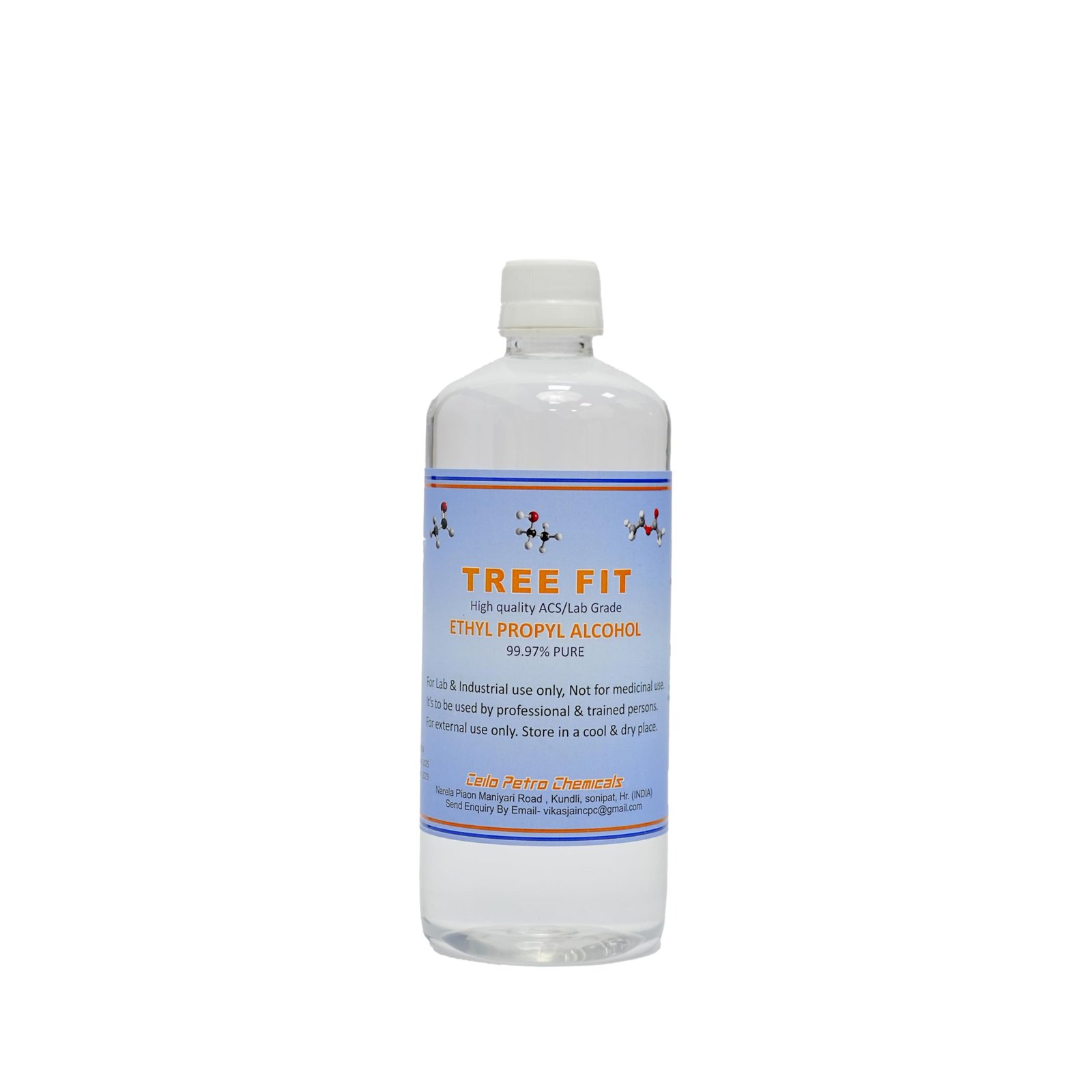 TREE FIT Ethyl Propyl Alcohol 99.99% Pure Antiseptic Liquid Solvent for Paints Varnishes Inks Resins Hand Sanitizer Cleaning Solution Quick Dry Skin Friendly Formula PACK OF (500 X 1) = 500ML.
