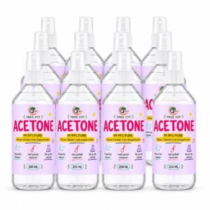 TREE FIT Acetone for Nail Polish Remover & Gel Acrylic Remover (250ml x 12 Pack) – 99.99% Pure Professional Grade Solvent for Paint, Resin & Adhesive