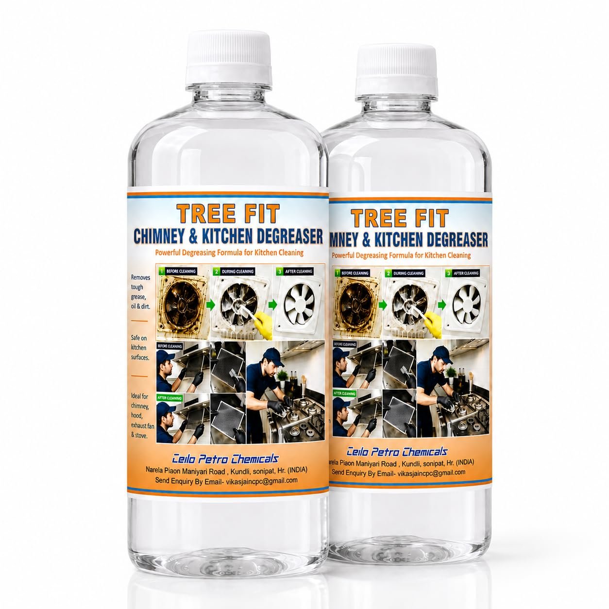 TREE FIT Multipurpose Kitchen Cleaner Spray, Heavy Grease Degreaser for Chimney, Stove, Hob, Sink, Tiles & Walls -500 X 2 = 1000ML