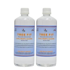 TREE FIT Ethyl Propyl Alcohol 99.99% Pure Antiseptic Solvent Liquid Paint Varnish Ink Resin Cleaning Sanitizer Lab Home Hospital Quick Dry Formula PACK OF (500 X 2) = 1000ML