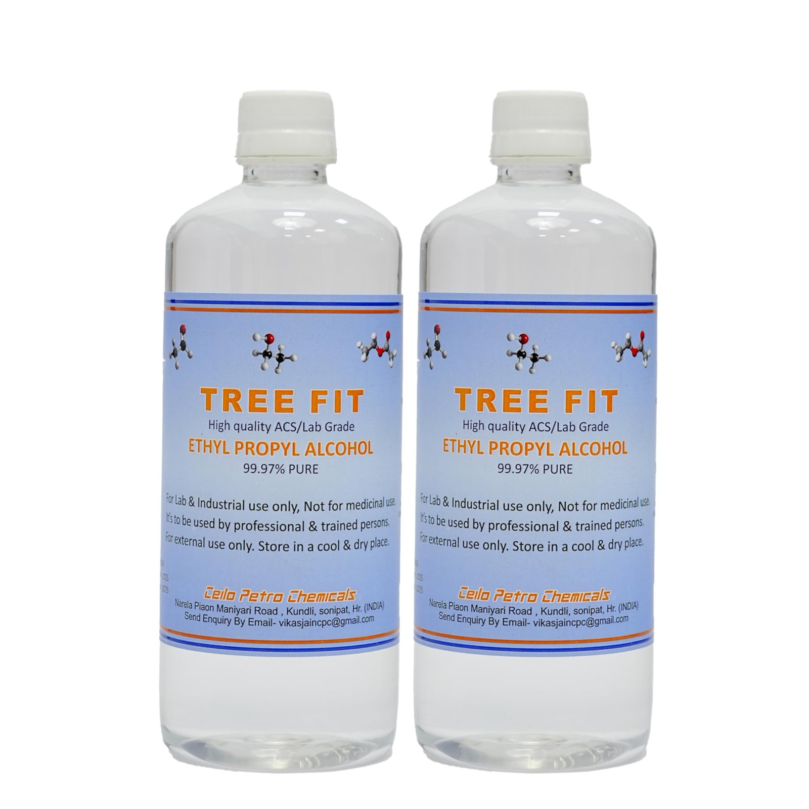 TREE FIT Ethyl Propyl Alcohol 99.99% Pure Antiseptic Solvent Liquid Paint Varnish Ink Resin Cleaning Sanitizer Lab Home Hospital Quick Dry Formula PACK OF (500 X 2) = 1000ML