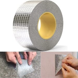 Tree Fit Waterproof Tape Aluminium Butyl Rubber 2 inch Tape Pipe Leakage Roof Water Leakage Solution Aluminium Foil Tape Waterproof Adhesive Tape Sealing Butyl Rubber Tape (5 Meter)