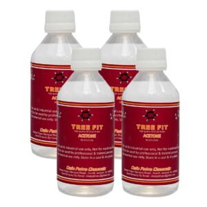 Tree Fit Acetone | Multipurpose Nail Polish Remover, Glass Cleaner, Paint & Stain Remover | Clear Liquid Solvent for Household & Professional Use 250ml Pack of  4