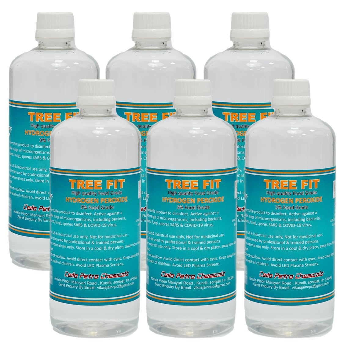 TREE FIT Hydrogen Peroxide 3% Food Grade Household Cleaning Liquid for Surface Sanitizing & Plant Care (500 X 6 = 3000 ML)