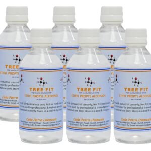TREE FIT Ethyl Propyl Alcohol 99.99% Pure Antiseptic Liquid Solvent Paint Varnish Ink Resin Cleaning Solution Hand Sanitizer Quick Dry Formula PACK OF ( 250 X 6) = 1500ML.