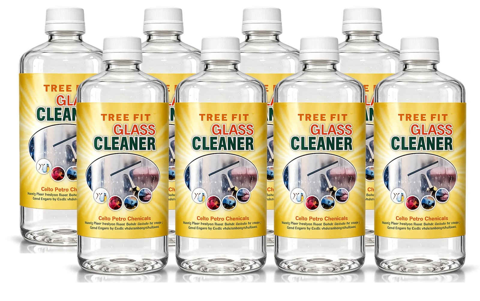 Tree Fit Glass Cleaner Liquid for Windows, Mirrors & Surfaces – Streak-Free Shine, Fast-Drying Formula for Home, Office & Car Glass Cleaning Use | 500ML Pack of 8