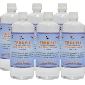 TREE FIT Ethyl Propyl Alcohol 99.99% Pure Antiseptic Liquid Solvent Paint Varnish Ink Resin Cleaning Hand Sanitizer Lab Hospital Use Formula PACK OF (500 X 6) = 3000ML.